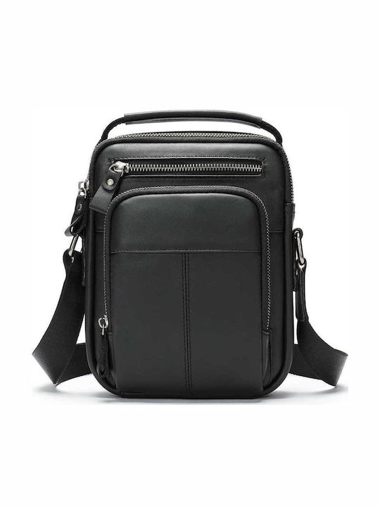 Leather Men's Shoulder / Crossbody Bag Black