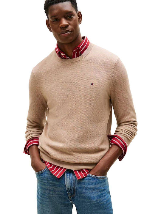 Tommy Hilfiger Crew Neck Πουλόβερ Μακρυμάνικο Καφέ