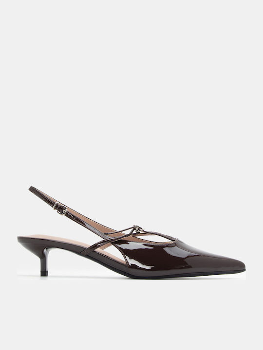 Luigi Pumps mit Riemchen & flacher Absatz Braun