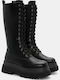 Damenstiefel mit Mittelhohem Absatz in Schwarz