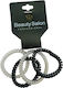 Beauty Salon Spiral Hair Elastics Black-Transparent Set 4 Pieces