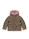 Kids' Fur Double Sided with Hood Khaki/ Pink