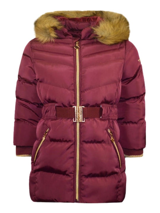 Kids Parka Long with Hood Burgundy