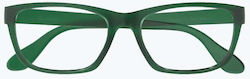 Clear View 001 Dark Green Reading Glasses +3.00 in Green Color