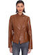 Damen Bikerjacke Braun