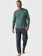 Men's Cotton Pyjamas Interlock Collection Style Matters Petrol Cl2671-1-Petrol Blue