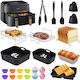 Set 23 Accesorii Philips Airfryer Dual Basket 3000/5000 Tavă Din Silicon Pentru Prăjitor Cu Aer Forme Pentru Prăjituri 2 Suporturi Formă Pentru Vafe Suport Pentru Pâine Clești