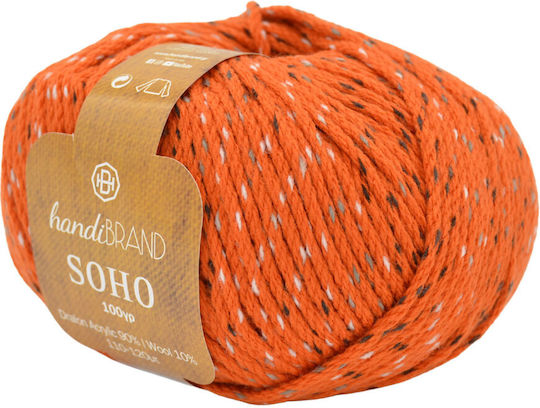 Fir Soho Dralon Acrilic Din Lână 100g Portocaliu Pete