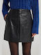 Leather Mini Skirt Black