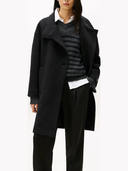 Tommy Hilfiger Μάλλινο Γυναικείο Black Παλτό με...