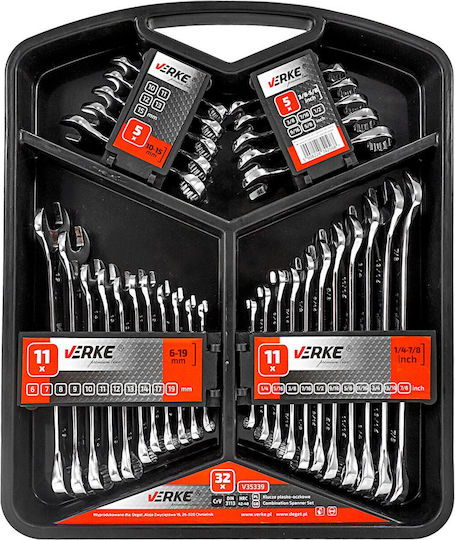Set Chei Poligonale Germane 32 Bucăți 6-19mm V35339 Verke