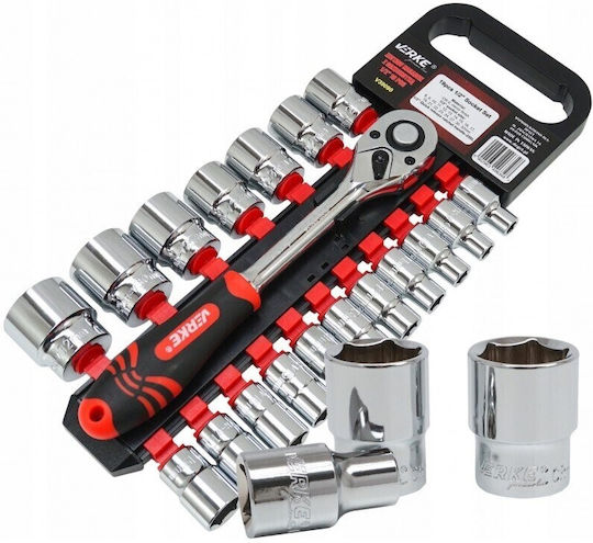 Set Chei Cu Clichet 18 Tubulare Verke V39090 8-32 Mm 1/2"