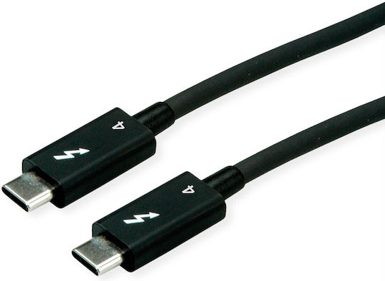 Roline Thunderbolt 4 Cable Roline 11.02.9046 USB Type-C Passive 8K 60Hz 40Gb 100W T-T 1m Black