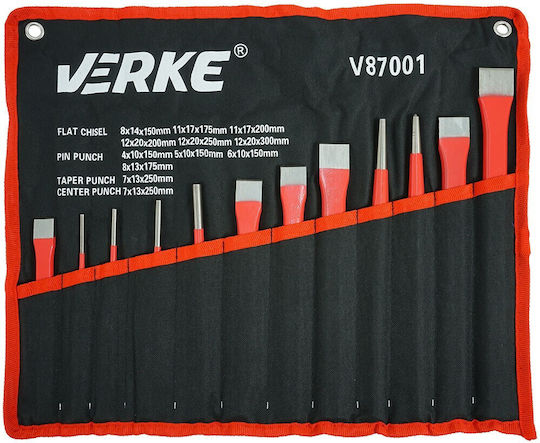 Set Punches Chisels Verke 12 Stück Qualitätsstahl V87001