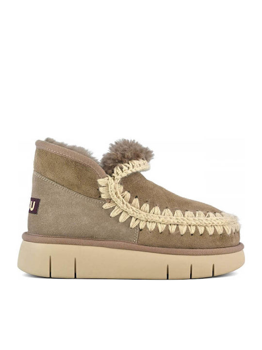 Mou Eskimo Suede Γυναικεία Μποτάκια Γκρι
