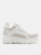 Damen Flatforms Sneakers Weiß