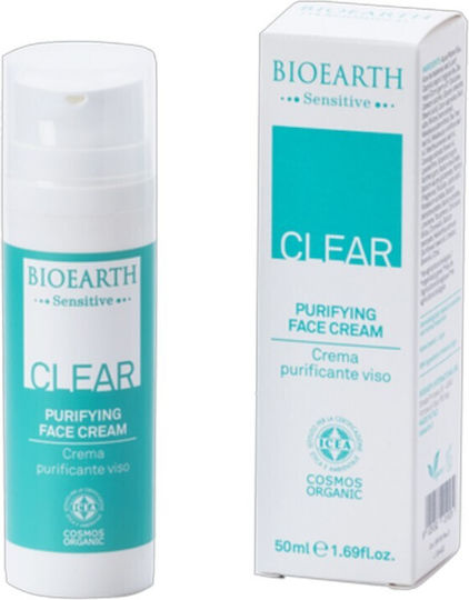 Bioearth Clear 24ωρη Ενυδατική Κρέμα Προσώπου Ημέρας 50ml