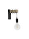 Pakketo Modern Wall Lamp with E27 Lamp Bulb Base Black 15x5.5x15cm