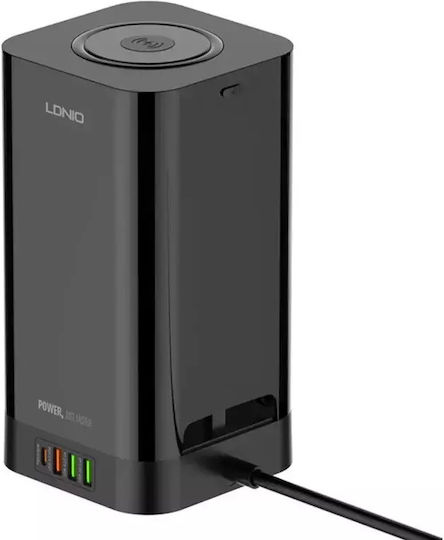 Ldnio Πολύπριζο 3 Θέσεων με 3 USB-A, USB-C, Διακόπτη και Καλώδιο 2m