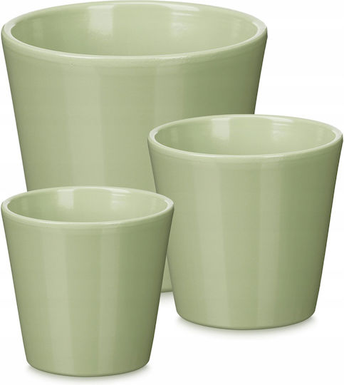 Ibergarden Set of 3 Ceramic Flower Pots Mint