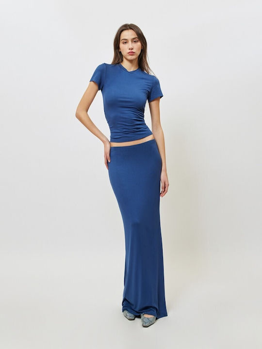 SunsetGo! High-waisted Maxi Skirt Blue