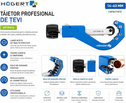 Foarfecă De Tăiat Țevi Hogert Tub Telescopic 14-63 Mm Lamă Din Oțel Gcr15