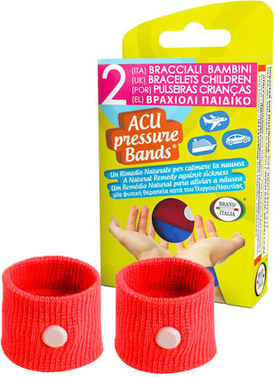 Brand Italia Acu Bands Red Bracelets for Nausea 2 Pieces