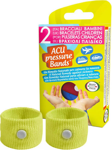 Brand Italia Acu Bands Βραχιόλια Κίτρινο Κίτρινα για τη Ναυτία 2τμχ