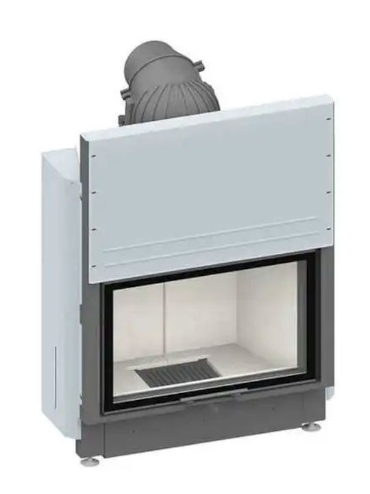 Camina Schmid Lina 73h 57cm Ενεργειακό Τζάκι Ξύλου Ίσιο με Ανοιγόμενη Πόρτα Chamotte, White