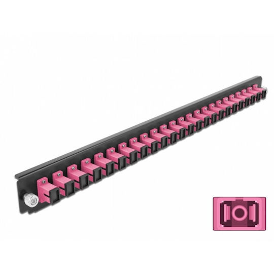 Delock Delock 43355 Преден Пач Панел 19" Кутия 24 Порта SC Simplex OM4 Виолетов