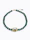 Cuoro Gold Plated Necklace with Pearls Green