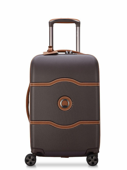 Delsey Chatelet Air 2.0 Cabin Hard Brown Suitcase With 4 Wheels Height 55cm