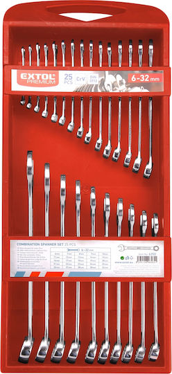 Chei Poligonale Combinate 6-32mm Extol Premium 6350 Crv 25 Bucăți