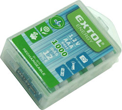 Презареждащи се Батерии 12 Бр 1000mah 1.2v Extol Energy 42062