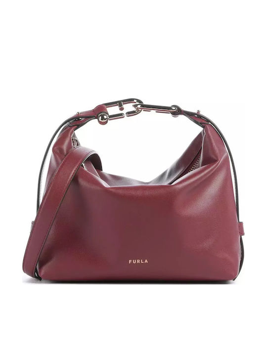 Furla Small Doctor Hobo Bag Burgundy Bordeaux Black Cherry Y2k 90s