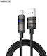 Remax Braided USB 2.0 Cable USB-C male - USB-A 66W Μαύρο 1.2m