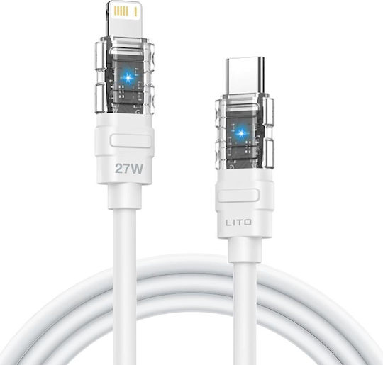 Lito Data LED USB-C to Lightning Cable 27W White