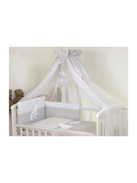 Amy Baby Moskitonetz Kinderbett Bear Heart Grau