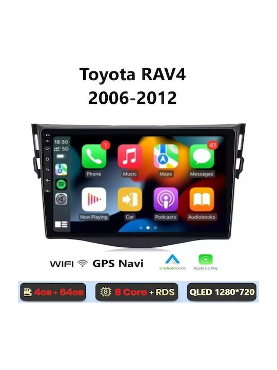 Car Audio System for Toyota RAV 4 2006-2012 (Bluetooth/USB/WiFi/GPS/Apple-Carplay/Android-Auto) with Touch Screen 9"