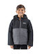 Kids Casual Short Hooded Black Jacket