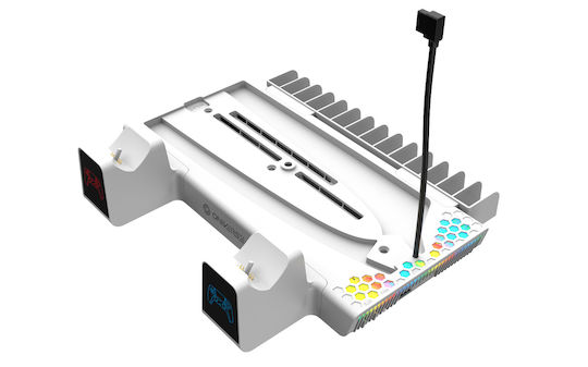Oniverse Stație de încărcare pentru 2 controllere PS5 cu iluminare LED Alb