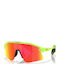 Oakley Stunt Devil S Bărbătești Ochelari de soare cu Verde Cadru și Roșu Oglindă Lentilă OO9518-03