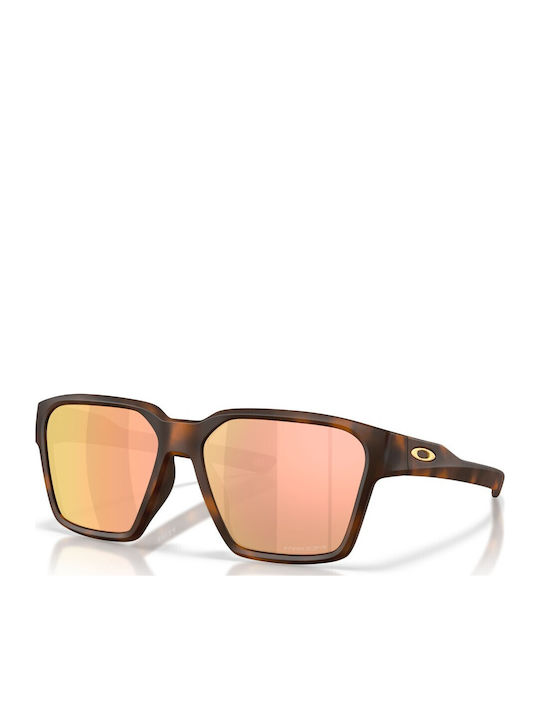 Oakley Herren Sonnenbrille mit Braun Schildkröte Kunststoff Gestell und Rosa Spiegel Linse OO9497-06
