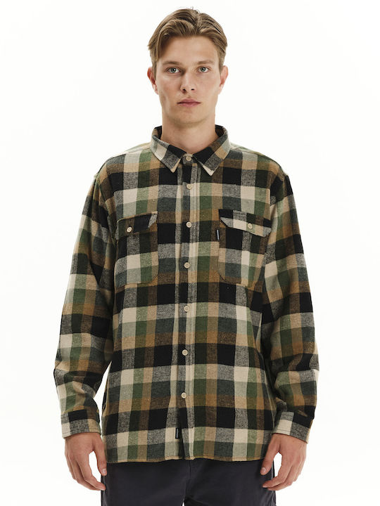 Long-sleeved Flannel Shirt Checked Plaid