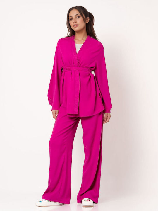 Damen Magenta Set mit Hose