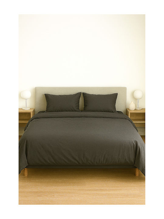 Sheet Semi Double with Elastic 120x200+35cm. Τ180 Charcoal
