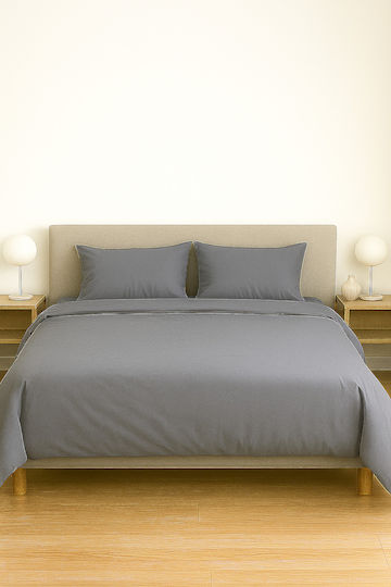 for Single Bed 100x200+35cm with Elastic Τ180 Grey Raff