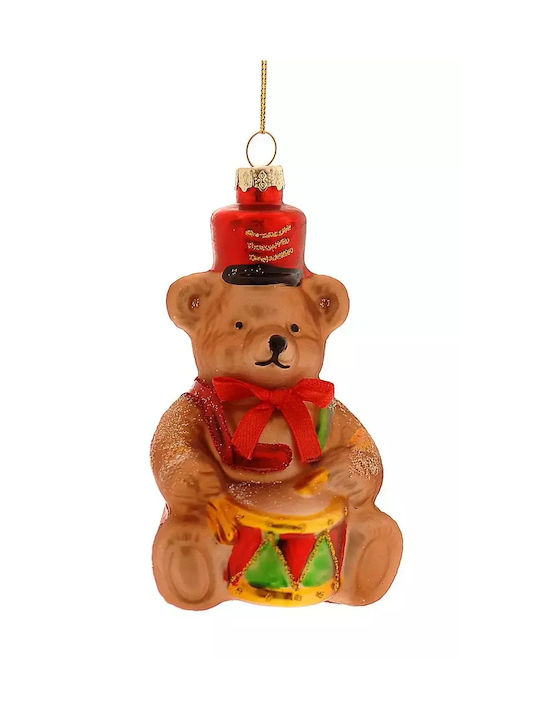 Kleines Weihnachtsbaumschmuck Glas Bär Trommel 13cm