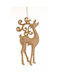 Hanging Christmas Tree Ornament Fawn Plastic Gold with Glitter
