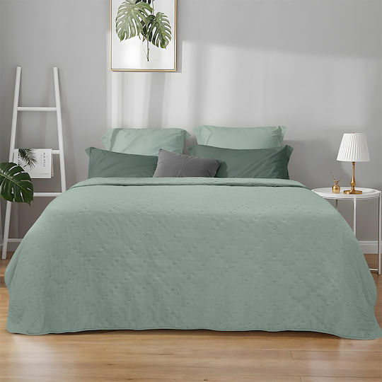Lino Home Lipe Покривало Единично Микрофибър Зелен 160x220см